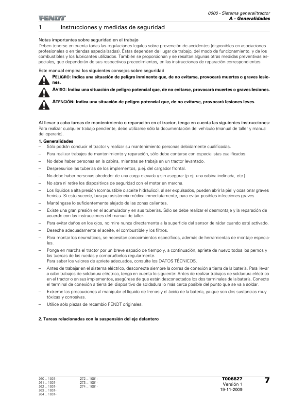 Fendt 200 Vario V F P Tractor Workshop Manual ES - Image 3
