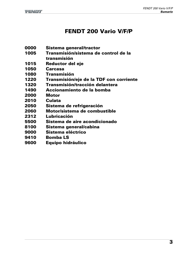 Fendt 200 Vario V F P Tractor Workshop Manual ES - Image 9