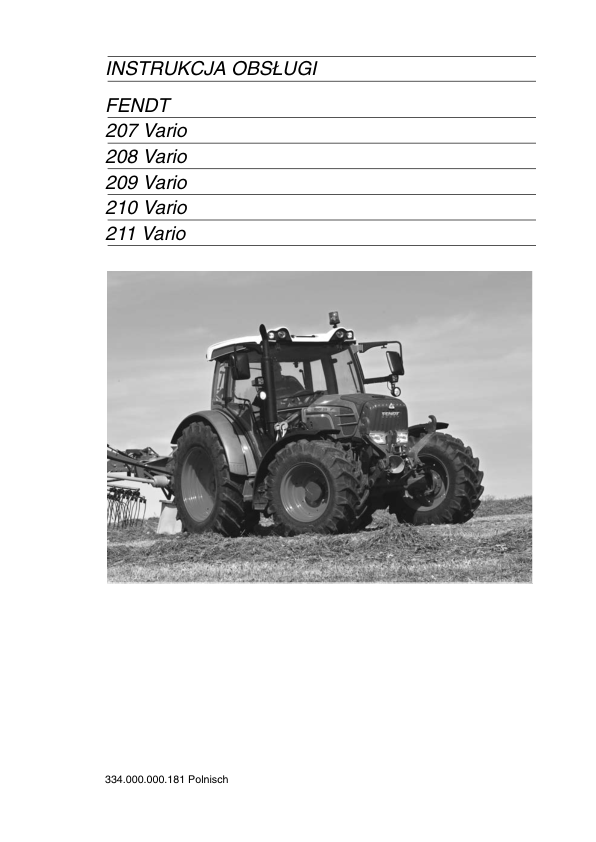 Fendt 207 208 209 210 211 Vario Tractor Operators Manual PL - Image 2