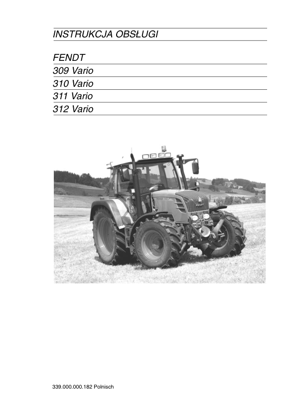 Fendt 309 310 311 312 Vario Tractor Operators Manual PL - Image 2