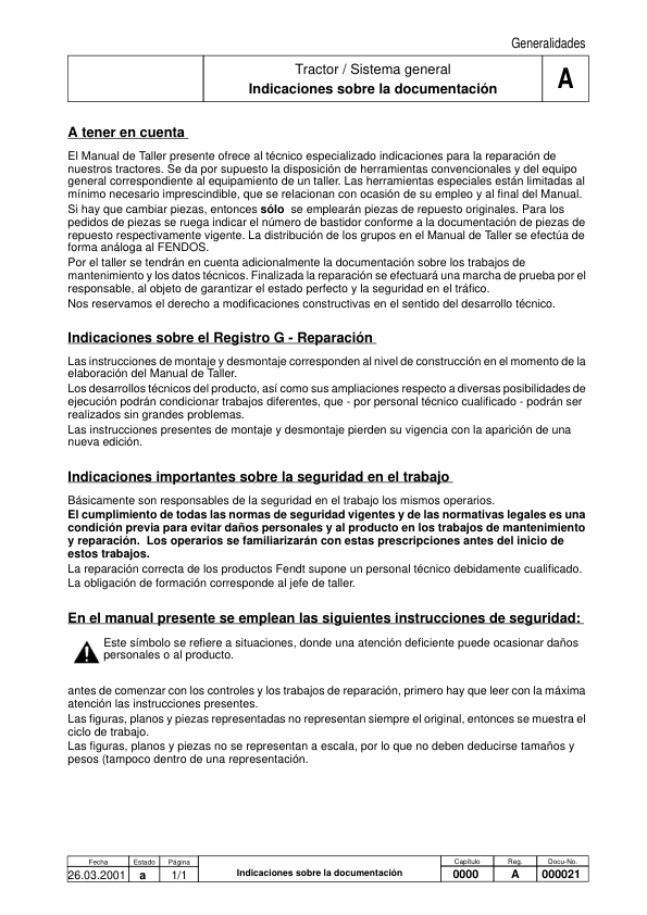 Fendt 700 Favorit COM I Tractor Workshop Manual ES - Image 8
