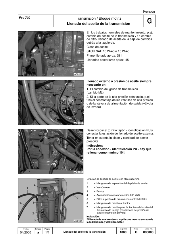 Fendt 700 Favorit COM I Tractor Workshop Manual ES - Image 12