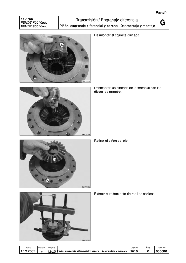 Fendt Favorit 400 700 800 900 COM I Tractor Workshop Manual ES - Image 20