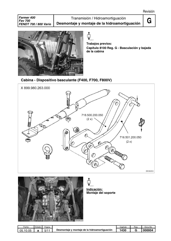 Fendt Favorit 400 700 800 900 COM I Tractor Workshop Manual ES - Image 22