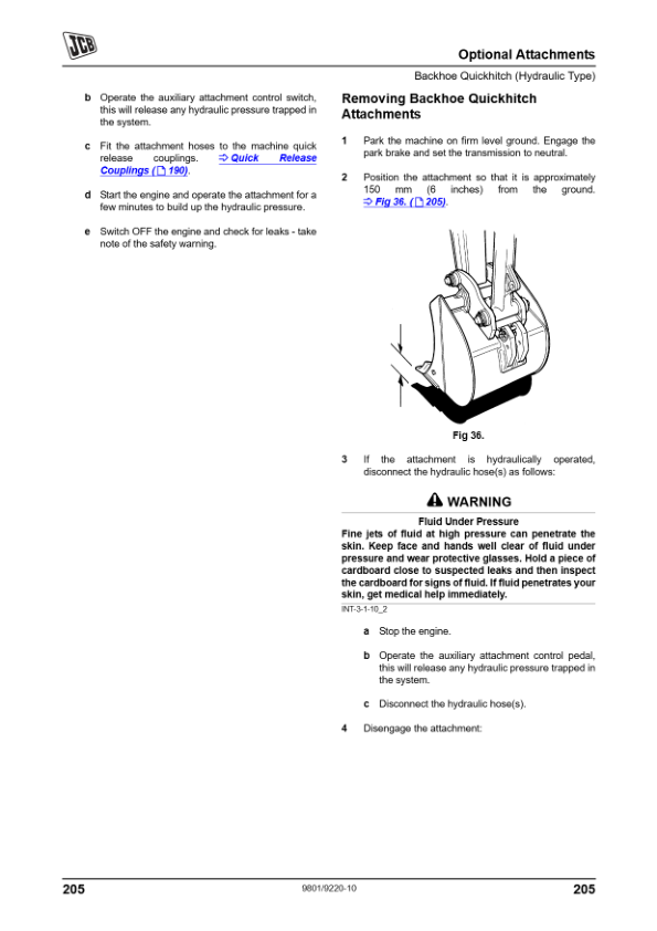 JCB 3CX 4CX Precision Control Backhoe Loader Operators Manual 9801/9220-10 - Image 10