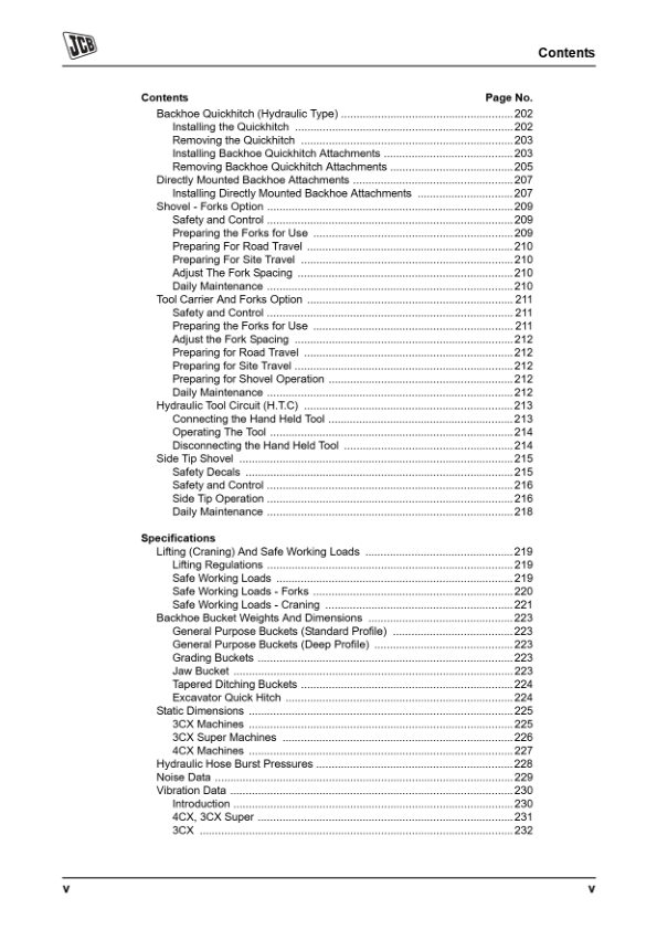JCB 3CX 4CX Precision Control Backhoe Loader Operators Manual 9801/9220-10 - Image 7