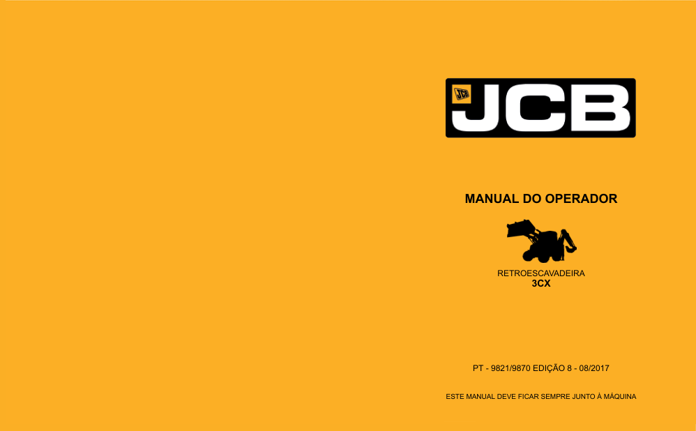 JCB 3CX Backhoe Loader Operators Manual 9821-9870-8 PT - Image 2