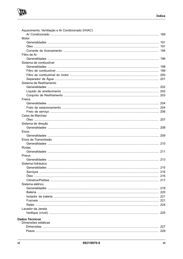 JCB 3CX Backhoe Loader Operators Manual 9821-9870-8 PT - Image 3