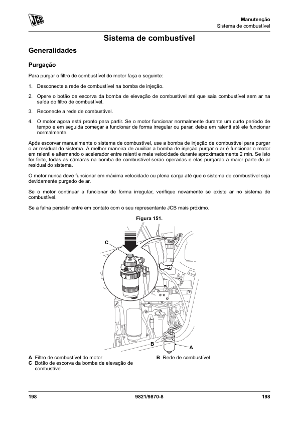 JCB 3CX Backhoe Loader Operators Manual 9821-9870-8 PT - Image 14