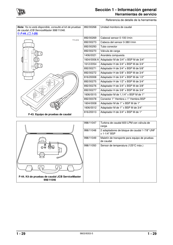 JCB 8014 8016 8018 8020 Excavator Service Manual 9803-9353-5 ES - Image 13