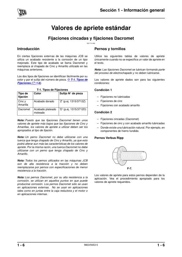 JCB 8014 8016 8018 8020 Excavator Service Manual 9803-9353-5 ES - Image 4