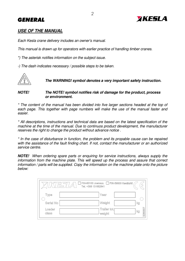 KESLA 2024 Crane Operation Service Manual and Parts Catalog - Image 5