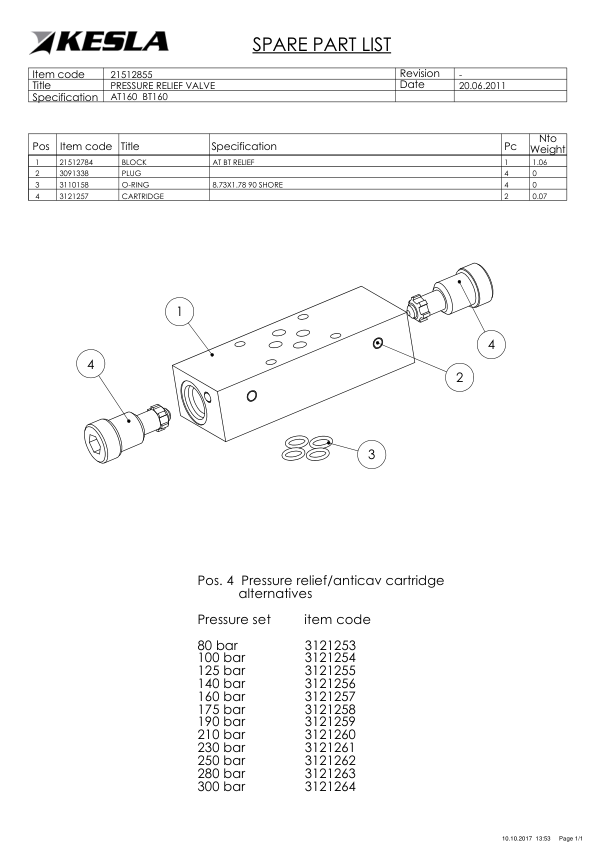 KESLA 20SH II Processing Head Parts Catalog - Image 3