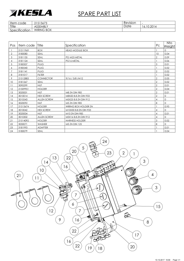 KESLA 20SH II Processing Head Parts Catalog - Image 4