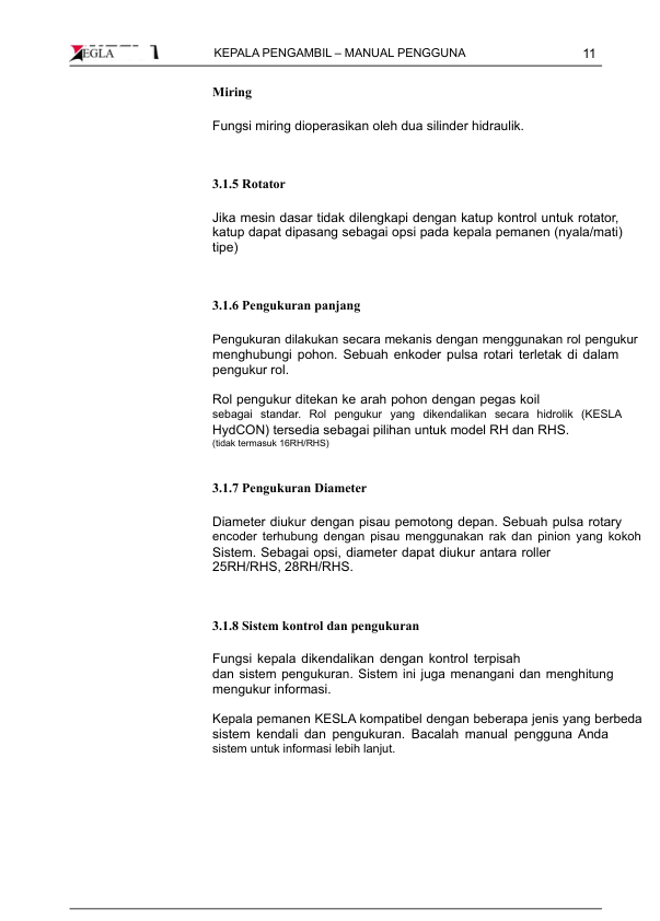 KESLA 25 RH 25 RHS Processing Head Operators Manual MAL - Image 5