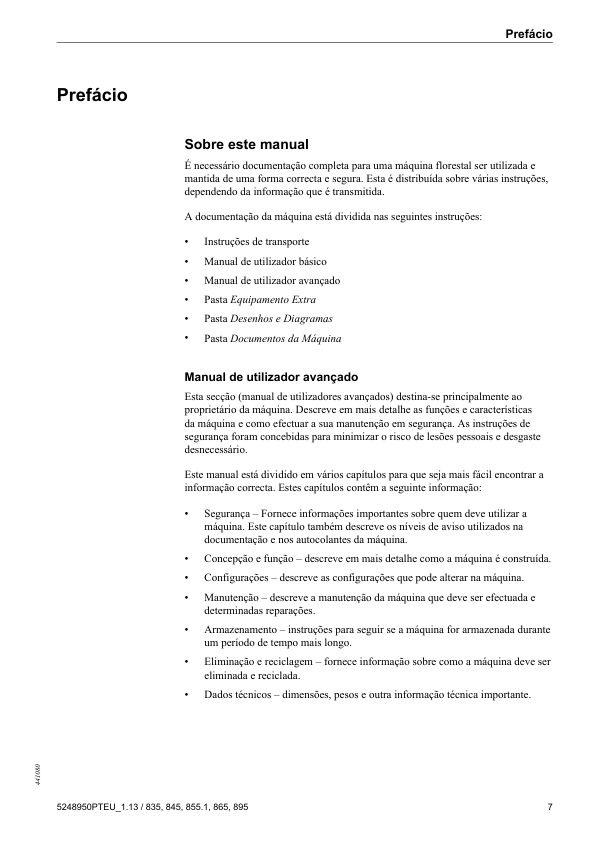 Komatsu 835 845 855.1 865 895 Forwarder Advance Operators Manual v1.13 PT - Image 8