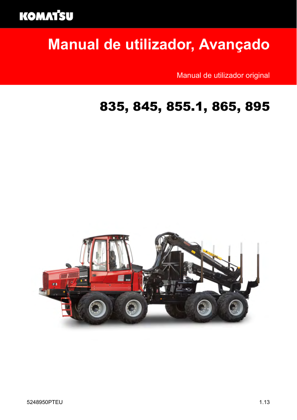 Komatsu 835 845 855.1 865 895 Forwarder Advance Operators Manual v1.13 PT - Image 2