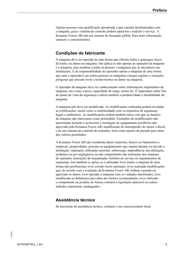 Komatsu 835 845 855.1 865 895 Forwarder Advance Operators Manual v1.24 PT - Image 4