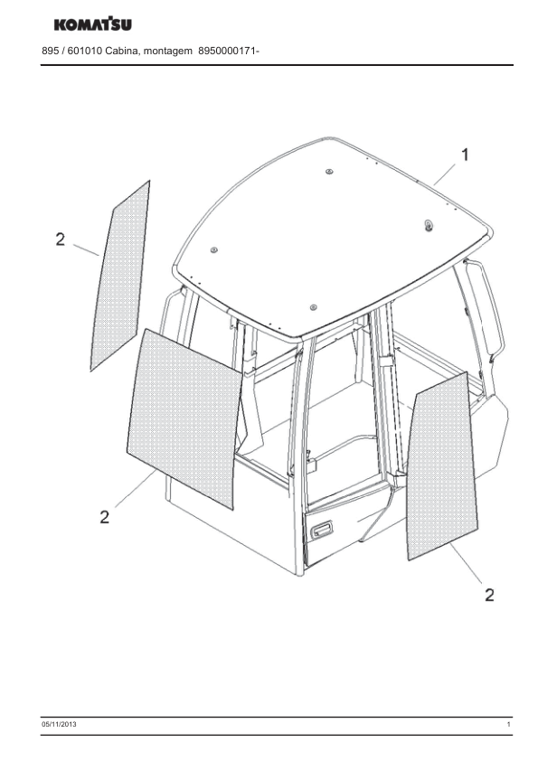 Komatsu 895 Forwarder Parts Catalog SN 8950000171 PT - Image 9