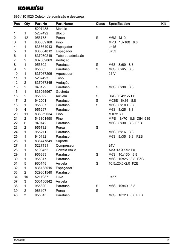 Komatsu 895 Forwarder Parts Catalog SN 8950000964 and UP PT - Image 4
