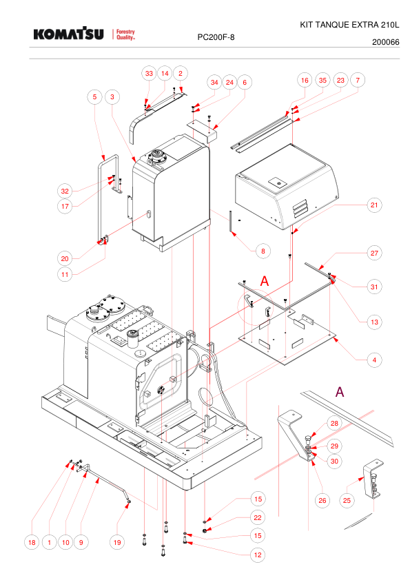 Komatsu PC200-8 Harvester Excavator Parts Catalog 2012 PT - Image 4