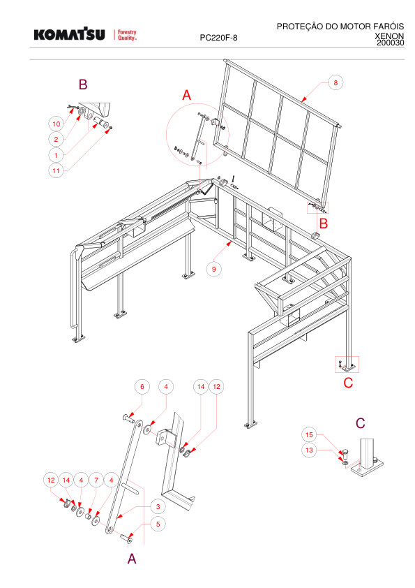 Komatsu PC200-8 Harvester Excavator Parts Catalog 2012 PT - Image 3
