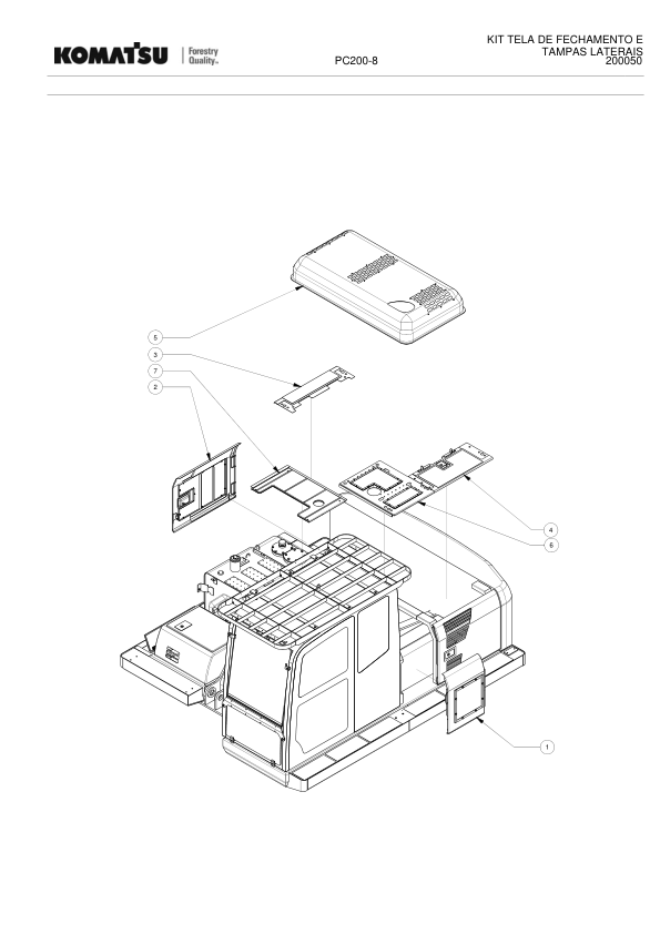 Komatsu PC200-8 Harvester Excavator Parts Catalog PT - Image 3