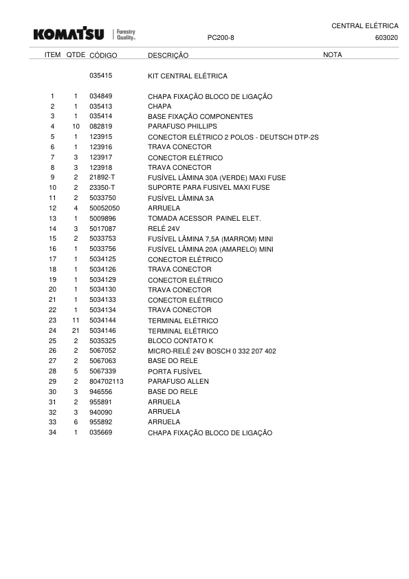Komatsu PC200-8 Harvester Excavator Parts Catalog PT - Image 6