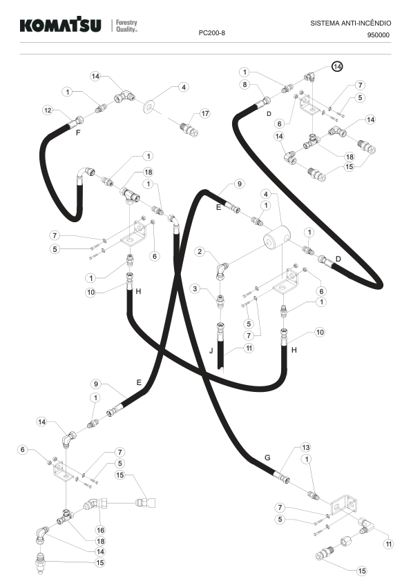 Komatsu PC200-8 Harvester Excavator Parts Catalog PT - Image 5