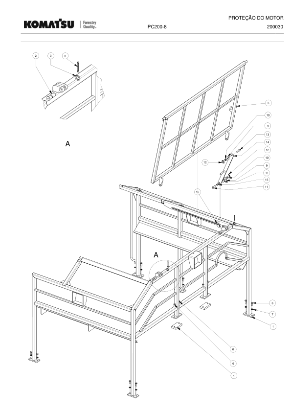 Komatsu PC200-8 Harvester Excavator Parts Catalog PT - Image 4