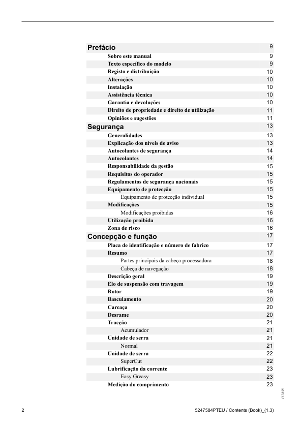 Komatsu S92 S132 Procesing Head Operators manual PT - Image 5