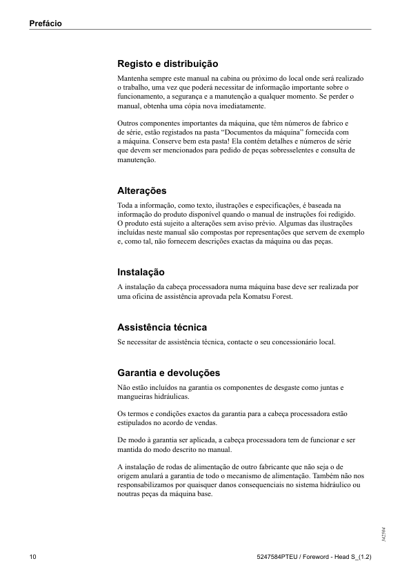 Komatsu S92 S132 Procesing Head Operators manual PT - Image 4