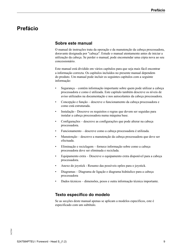 Komatsu S92 S132 Procesing Head Operators manual PT - Image 3
