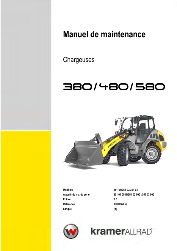 Kramer 380 480 580 Wheel Loader Operators Manual v2.0 FR - Image 2