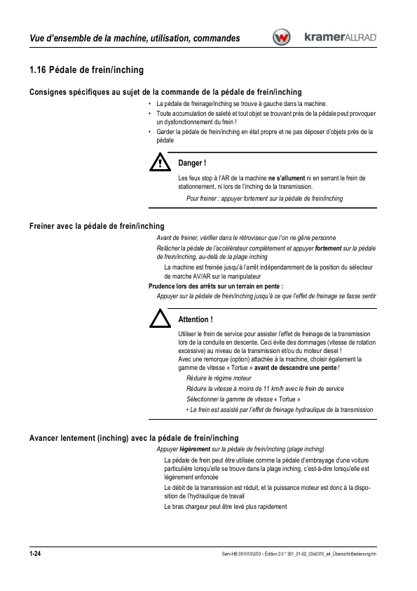 Kramer 380 480 580 Wheel Loader Operators Manual v2.0 FR - Image 17
