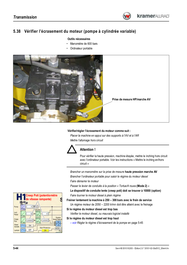 Kramer 380 480 580 Wheel Loader Operators Manual v2.0 FR - Image 13