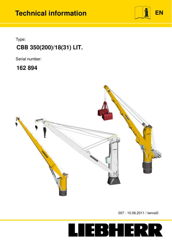 Liebherr CBB 350(200) 18(31) Litronic Crane Service Training Manual SN 162894 - Image 2