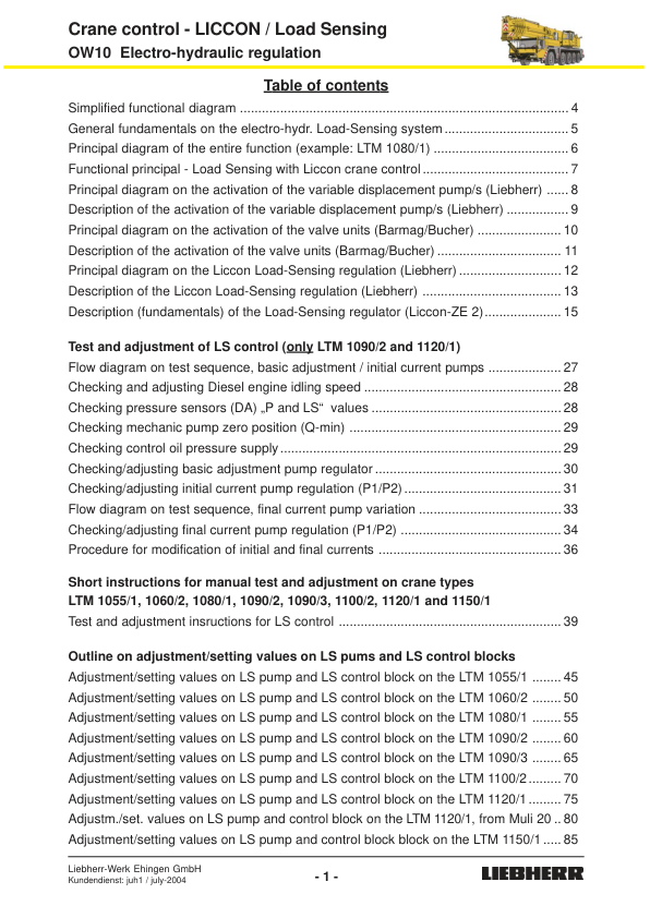 Liebherr Crane Control Load Sensing with LICCON Service Manual - Image 3