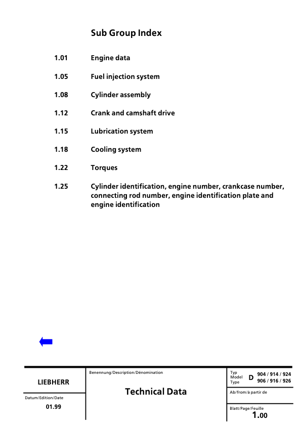Liebherr D904 D906 D914 D916 D924 D926 Engine Workshop Manual - Image 7