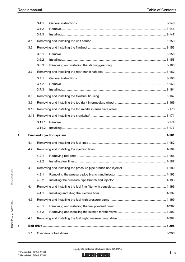 Liebherr D934 D936 D944 D946 A7-04 Engine Repair Manual SN 214-03-0001 to 2014-04-0001 - Image 12