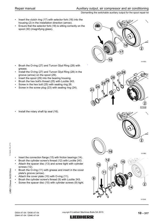 Liebherr D934 D936 D944 D946 A7-04 Engine Repair Manual SN 214-03-0001 to 2014-04-0001 - Image 17