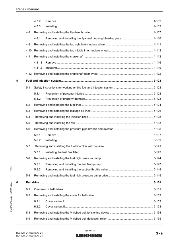 Liebherr D934 D936 D944 D946 A7-24 Engine Repair Manual SN 218-03-0001 to 2018-04-0001 - Image 12