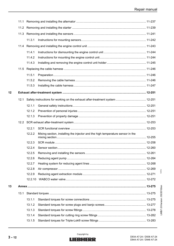 Liebherr D934 D936 D944 D946 A7-24 Engine Repair Manual SN 218-03-0001 to 2018-04-0001 - Image 5