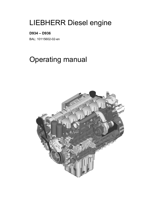 Liebherr D934 D936 Engine Operation Manual - Image 2