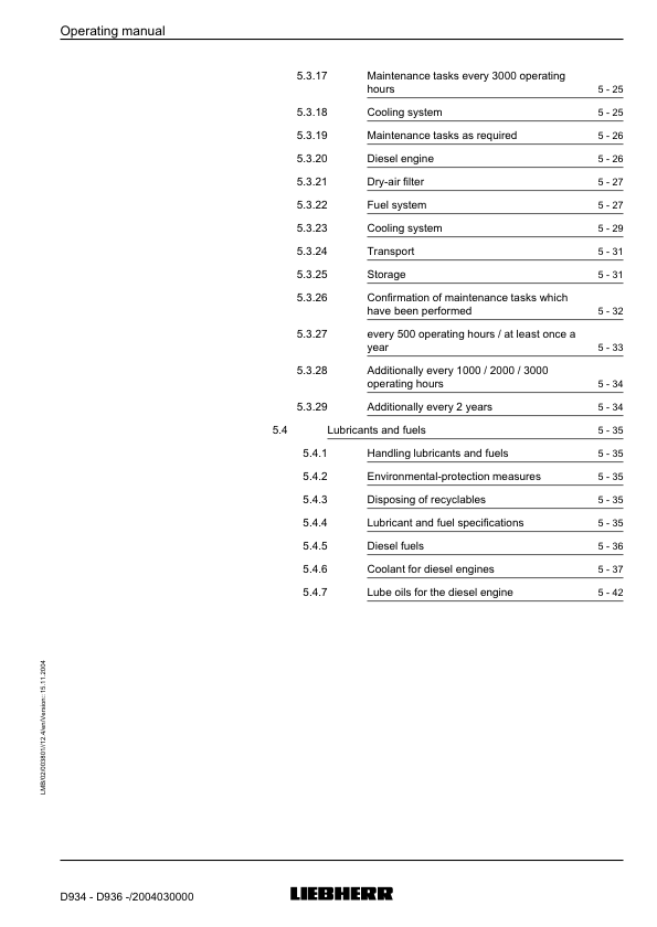 Liebherr D934 D936 Engine Operation Manual - Image 10