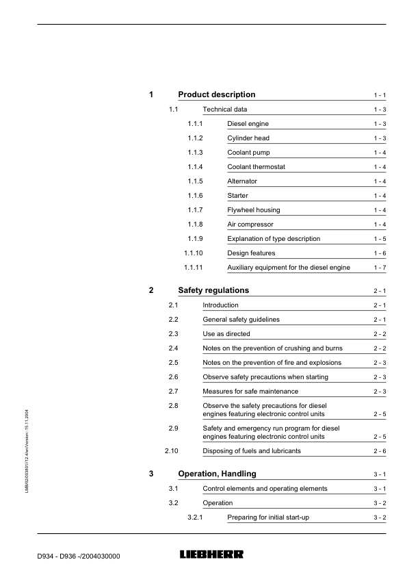 Liebherr D934 D936 Engine Operation Manual - Image 8
