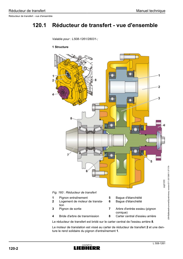 Liebherr L508 1261 Wheel Loader Service Training Manual FR - Image 18