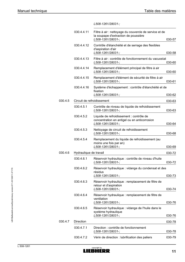 Liebherr L508 1261 Wheel Loader Service Training Manual FR - Image 4