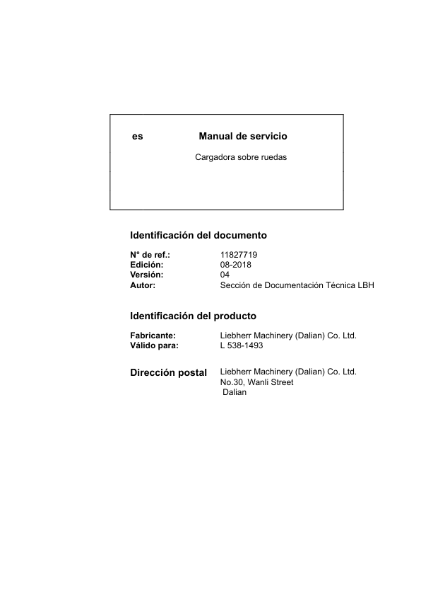 Liebherr L538 1493 Wheel Loader Service Manual ES - Image 2
