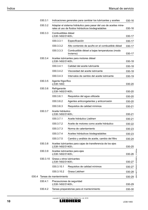Liebherr L538 1493 Wheel Loader Service Manual ES - Image 3